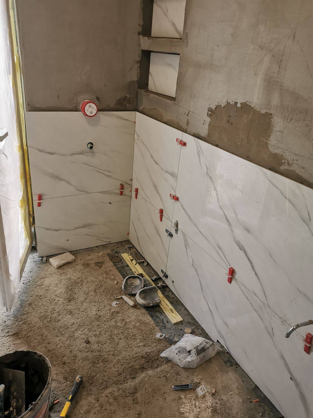 Bathroom floor tiling