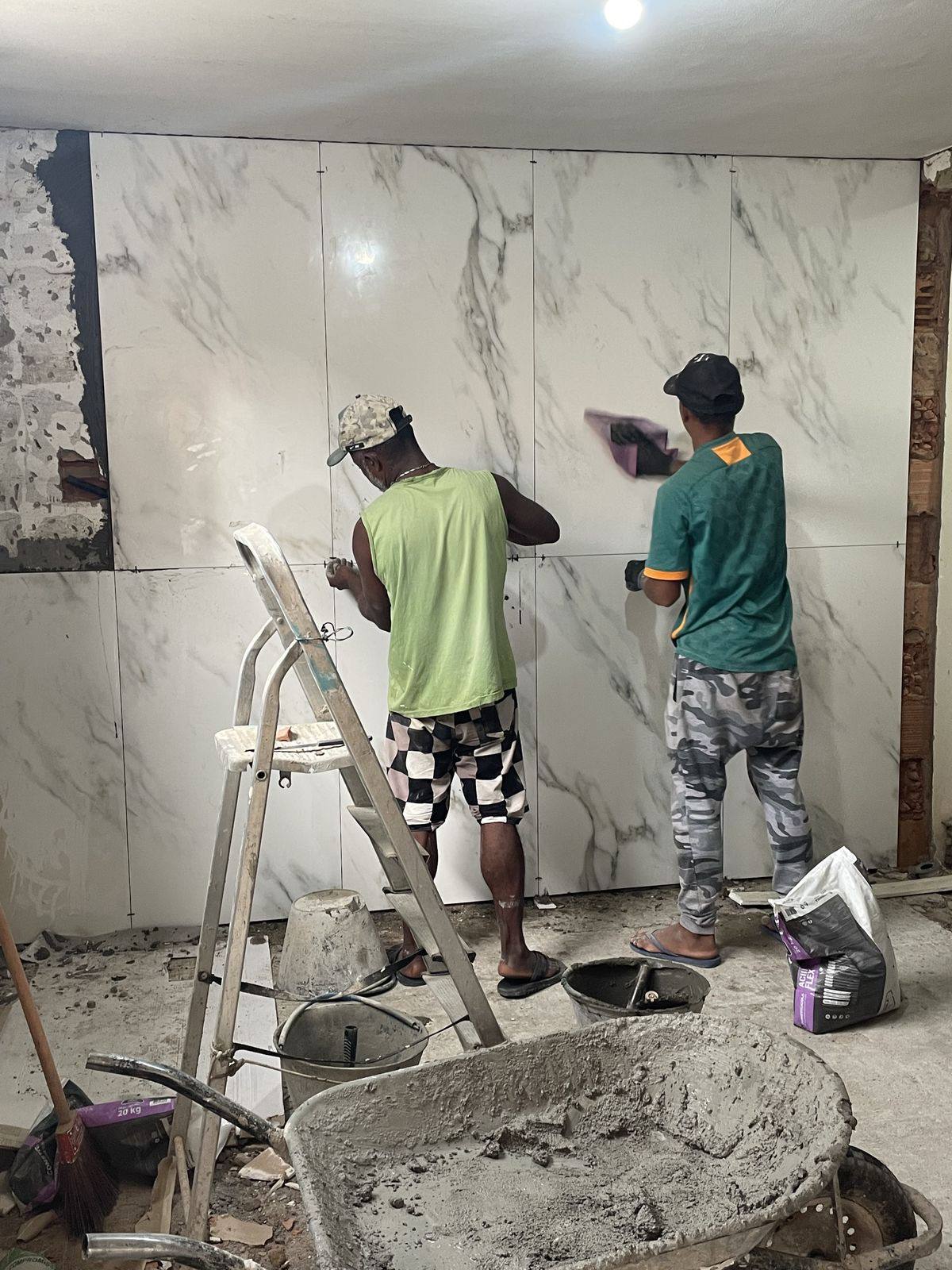 Master bathroom wall tiles